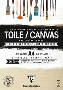 Clairefontaine Toile Sand 210g Kopfgeleim 10Bl A4