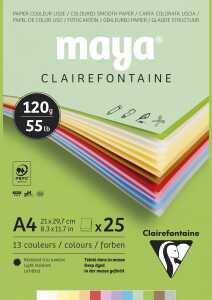 Clairefontaine Maya Block A4 120g Pastell sort