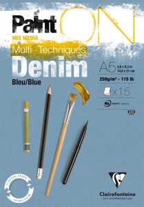 Clairefontaine Block PaintOn Denim 15Bl 250g A5