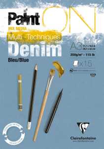Clairefontaine Block PaintOn Denim 15Bl 250g A3