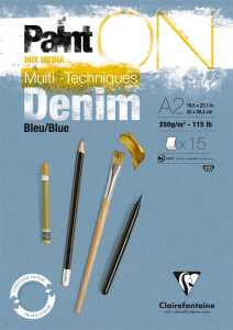 Clairefontaine Block Paint’On Denim 15Bl 250g A2