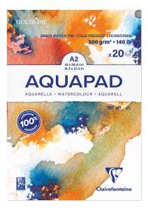 Clairefontaine Goldl AquarelBl 300g A2 20Bl mittel