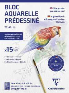 Clairefontaine Block Motive Tiere 15Bl 300g 30x40