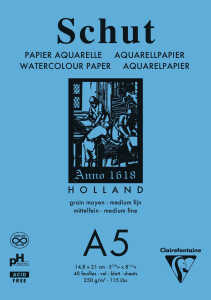 Clairefontaine Aquablock P.Grain A5 w 250g 40Bl