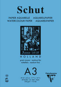 Clairefontaine Aquablock P.Grain A3 w 250g 40Bl