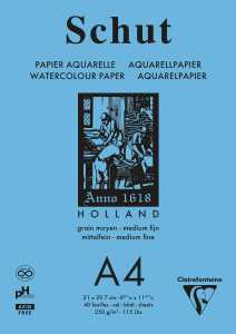 Clairefontaine Aquablock P.Grain A4 w 250g 40Bl