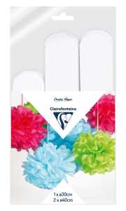 Clairefontaine Set Seide 3 Pompons Ø30x1 Ø40x2 w