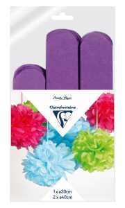 Clairefontaine Set Seide 3 Pompons Ø30x1 Ø40x2 vio