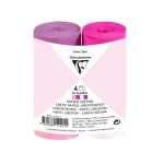 Clairefontaine 4xKreppband 5cmx10m sort. rosaton