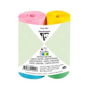 Clairefontaine 4xKreppband 5cmx10m sort. frühling