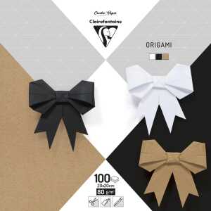 Clairefontaine Origami 100Bl 20x20 Sort Neutral