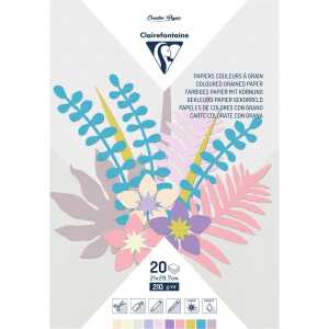 Clairefontaine Tonpapier A4 gekörnt 210g Pastell st
