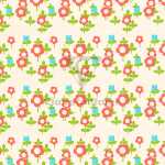 Clairefontaine Tiny Rolls 80g 5x0,35m Rote Blumen