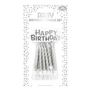 Clairefontaine 36 Kerzen für Kuchen silber