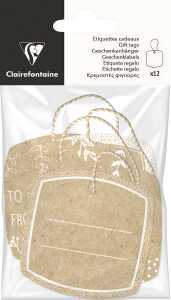 Clairefontaine Geschenketiketten kraft viereckig