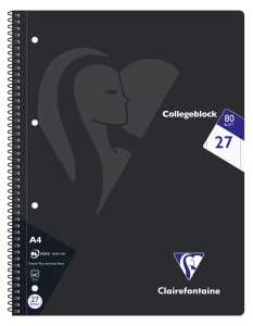 Clairefontaine Collegeblock 80Bl 90g Lin 27 D-Rd