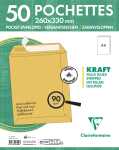 Clairefontaine Tasche Haftkl 260x330 Kraft 90g Pck 50