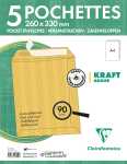 Clairefontaine Tasch Haftkl 260x330 Kraft 120g Pck 5