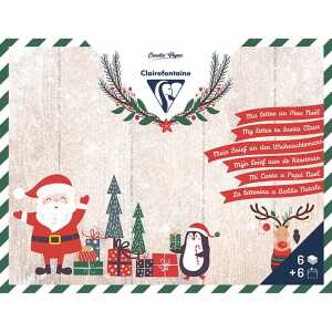 Clairefontaine Set A5 6Bl+6Umschl C6 Weihnachten