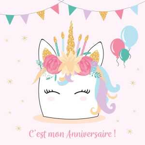 Clairefontaine Geburtstag Karten+Umschläge Einhorn