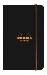 Rhodia Rhodia Notizb kar gummi 90x140 sw