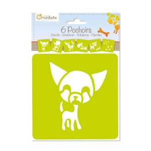 Avenue Mandarine Set 6 Schablonen Hunde