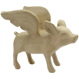 Décopatch, Pappmaché, fliegendes Schwein 42x26x36cm