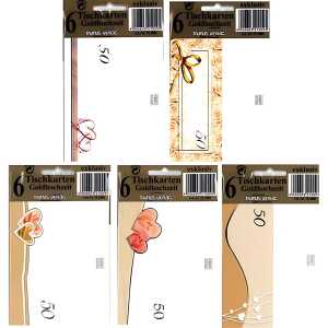 TAUN Tischkarten 6er Pack Goldhochzeit - exklusiv