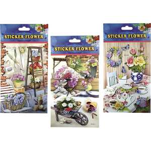 TAUN Sticker Flower 3 D Glimmer , 19,5 x 12,5 cm