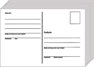 PVP Postkarten A 6 blanco - 10er Block , geleimt