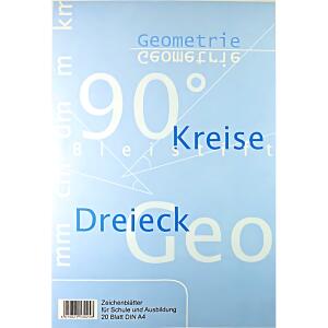 UHL Arbeitsblock A4 Geometrie mit Schriftfeld 20 Blatt