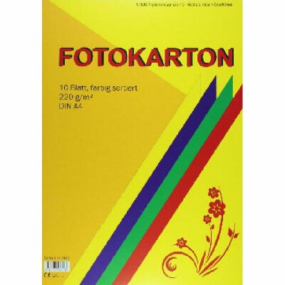 KOH Fotokarton A3 10 Blatt farblich sortiert  220 g/qm