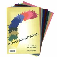 KOH Transparentpapier farbig sortiert 10 Blatt  17 x 24 cm