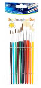 TSI Schulpinsel 10er: Haar1,2,4,6, 8,10Borste4,6,10,12
