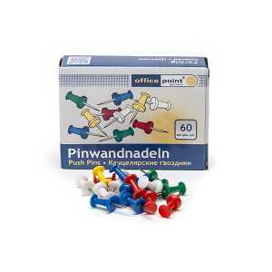 MAG-O Pinnwandnadeln mit Kunststoff-Kopf farbig 60 Stück