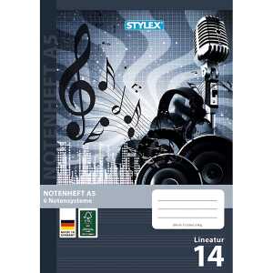 STY Schulheft A5 16 Bl Lineatur 14 Notenheft