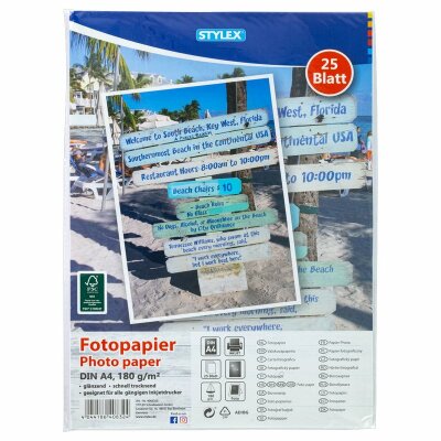 KOH Fotopapier A4  weiß, glänzend   25 Blatt  180 g/qm