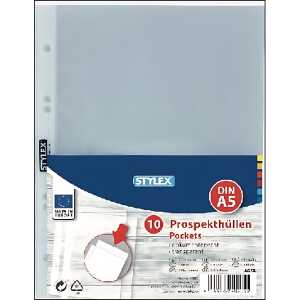 STY Prospekthüllen PP A5 genarbt 10er Pack