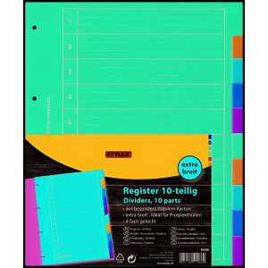 STY Register A4 gelocht 10er Pack extra breit