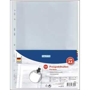 STY Prospekthüllen PP A4 genarbt 100er Pack