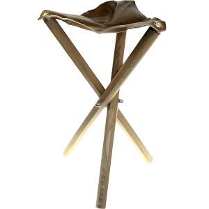 CMI Malstuhl Malhocker , 3 Holz- Füße , Sitzfläche aus Leder