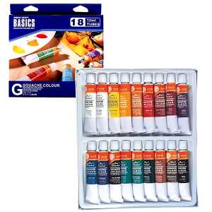 CMI Temperafarben / Gouache 18er Set - 18 x 12 ml
