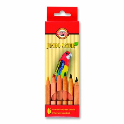 KOH Buntstifte Natur Jumbo Schul- Farbstifte 5,6 mm Mine 6er Pack