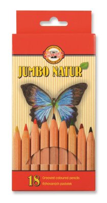 KOH Buntstifte Natur Jumbo Schul- Farbstifte 5,6 mm Mine 18er Pack