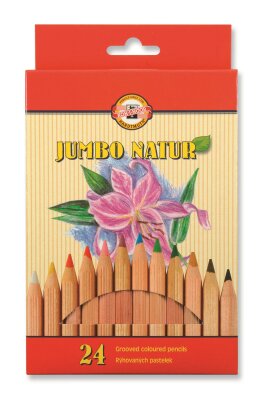 KOH Buntstifte Natur Jumbo Schul- Farbstifte 5,6 mm Mine 24er Pack