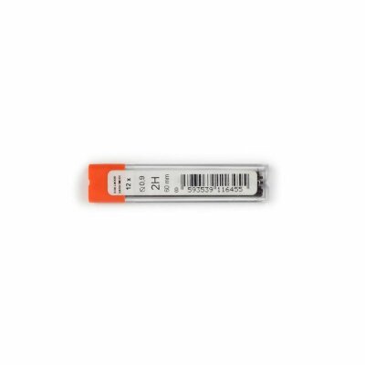 KOH Minen- 0,9 x 60 mm Feinminen für Druckbleistifte - Gradation 2H - im 12er Pack