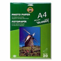 KOH Fotopapier A4 - weiß, glänzend - 20 Blatt...