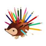 KOH Stiftehalter Tischständer Holzigel Braun mit...