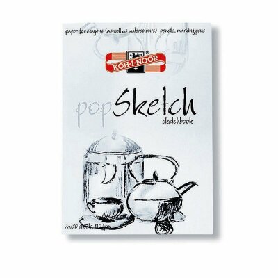 KOH Sketchblock A4 Skizzenblock - 20 Blatt weiß , 110 g/m²