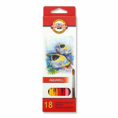 KOH Buntstifte "Fisch" Aquarell Schul- Farbstifte 18er Pack